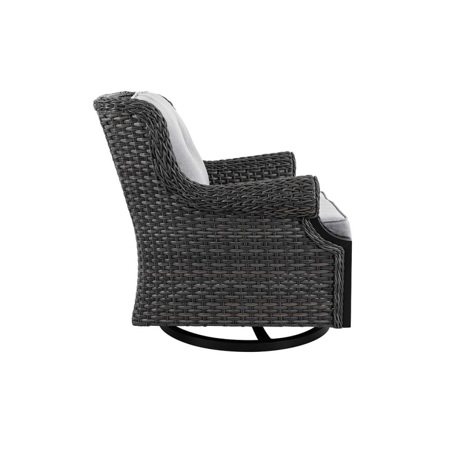 Lassen 4-Piece Wicker Sofa Set with Swivel Rocking Chairs