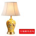 Floral bird ceramic vase table lamp for living room decor
