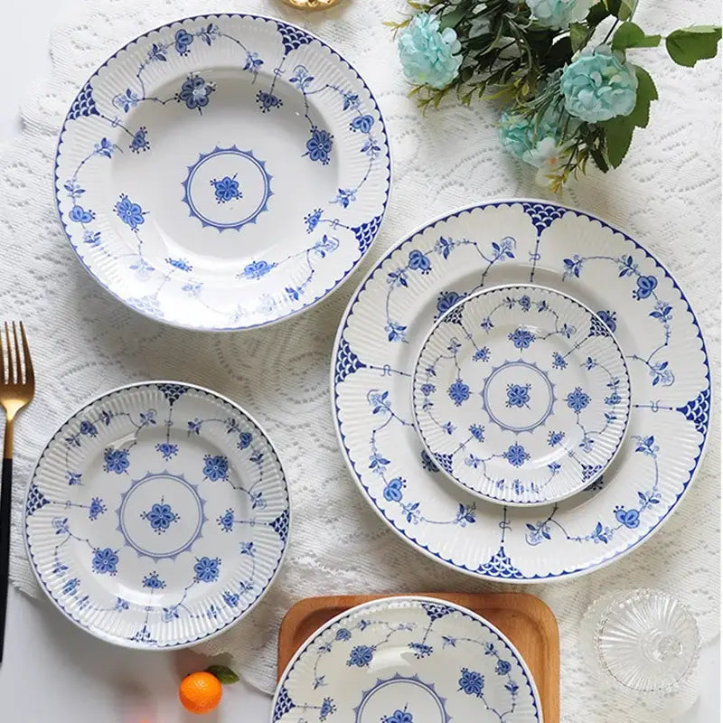 DecorBites™ Ceramic Dinner Plate - Elegant Steak & Salad Plate