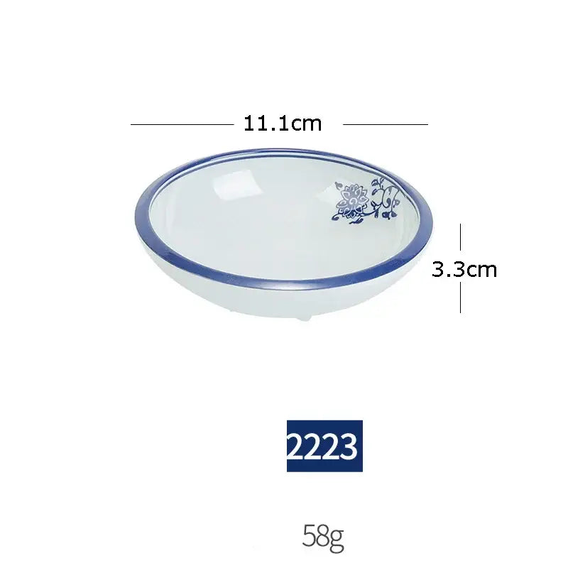 Floral blue & white imitation porcelain dinner set dining room