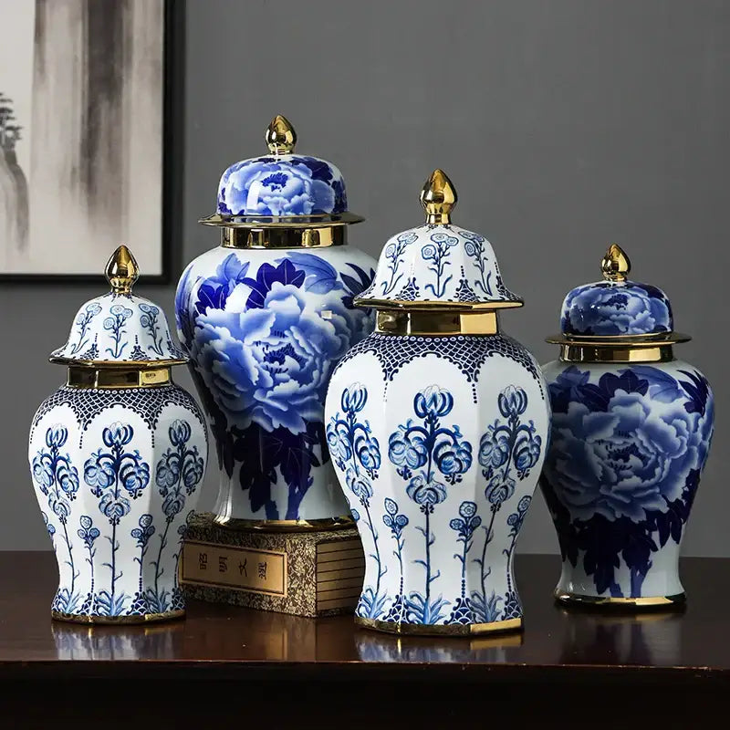 DecorBites™ Blue White Porcelain General Jar Vase Handicraft Home Decoration Ornaments