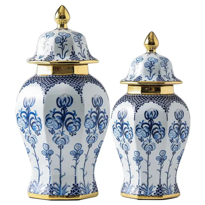 DecorBites™ Blue White Porcelain General Jar Vase Handicraft Home Decoration Ornaments