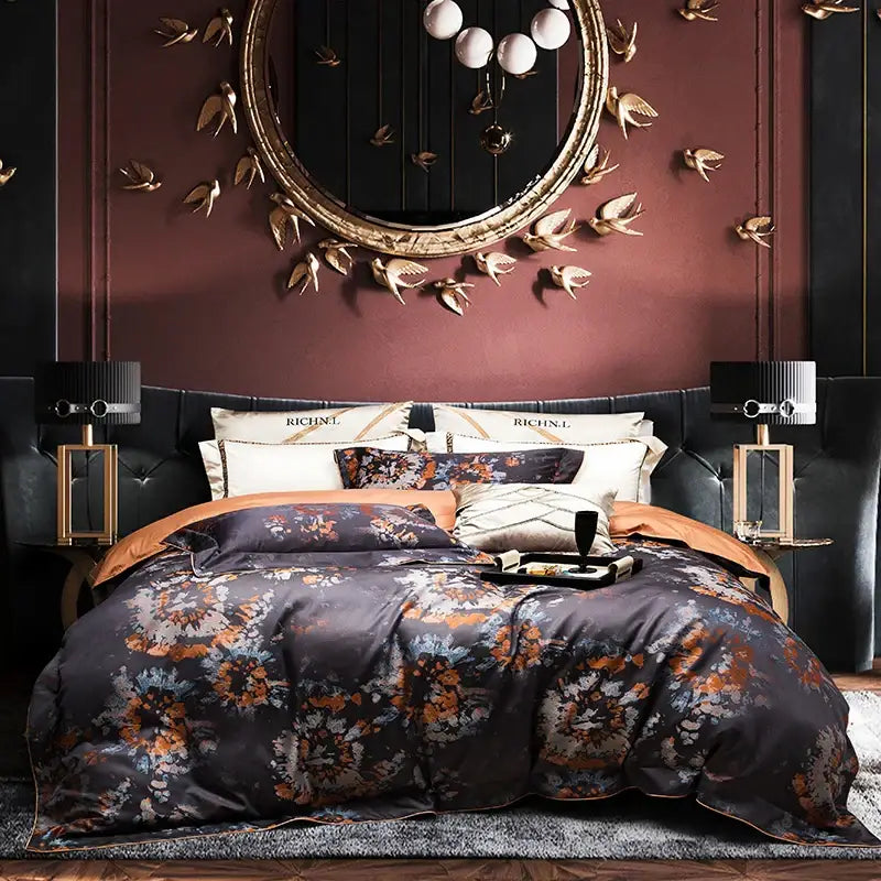 DecorBites™ 1500TC Jacquard Egyptian Cotton Bedding Set for Queen King Linens