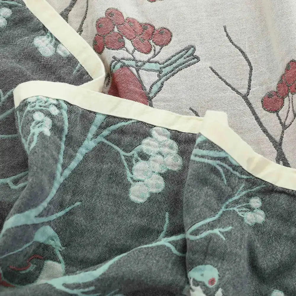 DecorBites™ 100% Cotton Gauze Summer Blanket - Soft Floral Throws for Sofa and Bed