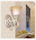 DecorBites™ French Country Blossom Wall Sconce - Opaline Glass Lighting with Swirl Arm in Gold