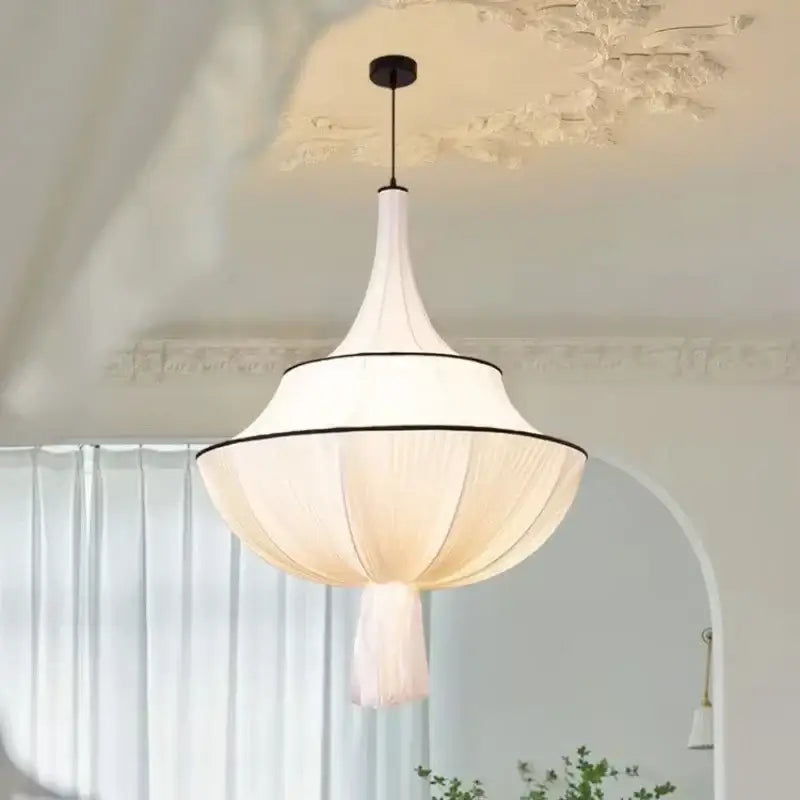 French fabric decorbites creamy e27 foyer chandelier bedroom light