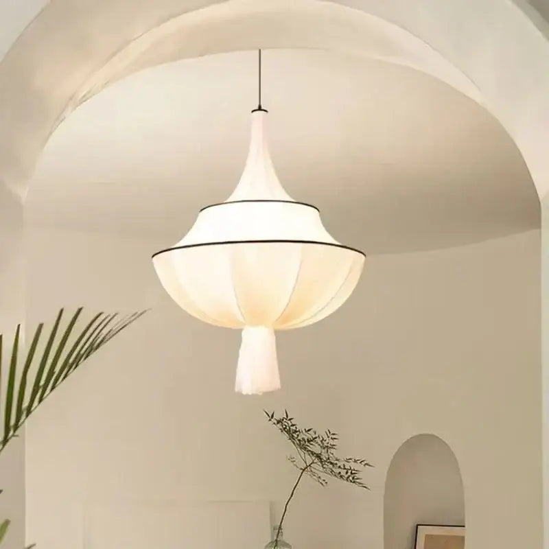 French fabric decorbites creamy e27 foyer chandelier bedroom light