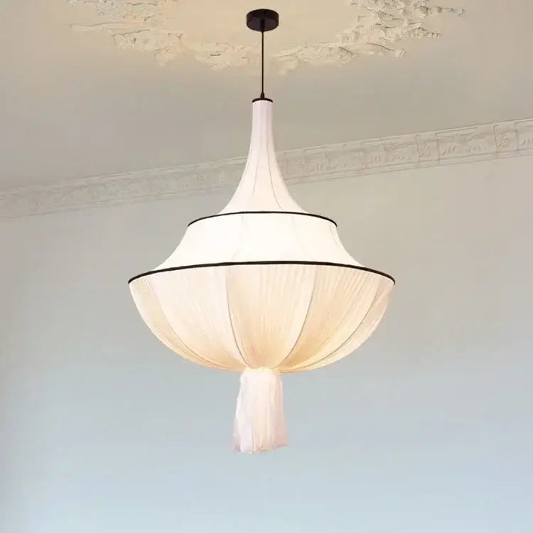 French fabric decorbites creamy e27 foyer chandelier bedroom light