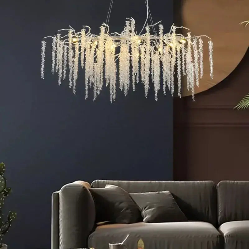 French golden crystal branch chandelier for living room