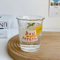 French style bon appetit glass tumbler cup kitchen juice glass