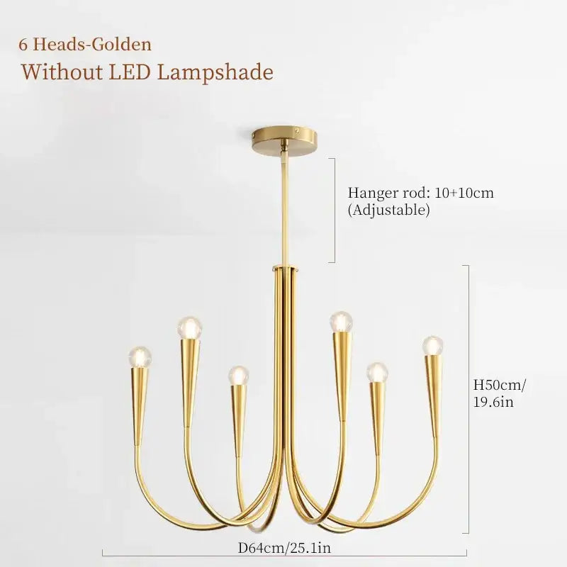 French style gold & black pendant light chandelier dining room