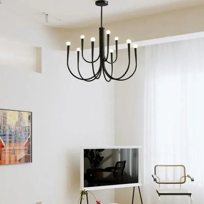 French style gold & black pendant light chandelier dining room