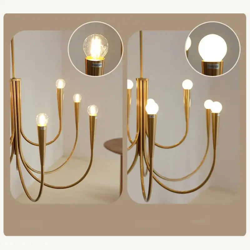 French style gold & black pendant light chandelier dining room