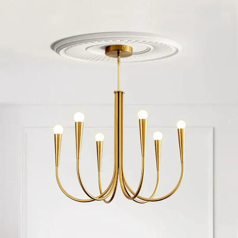 French style gold & black pendant light chandelier dining room