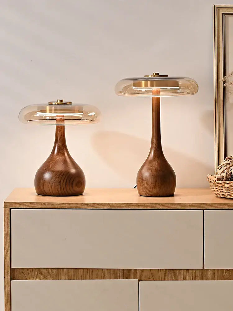 DecorBites™ Andi Walnut Table Lamp for Living Room Bedroom Study Hotel Creative French Style
