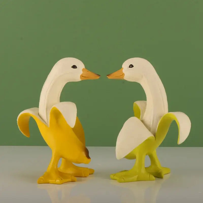 DecorBites™ Banana Duck Sculpture: Cute Funny Animal Figurine for Home Decor