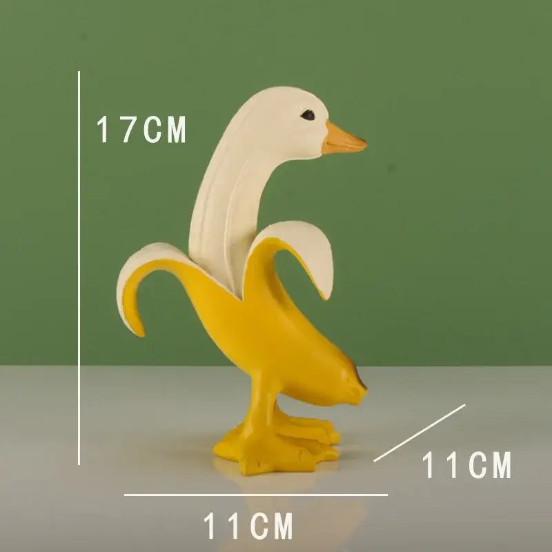 DecorBites™ Banana Duck Sculpture: Cute Funny Animal Figurine for Home Decor