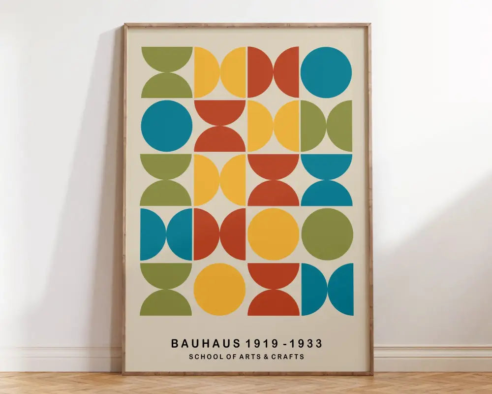 Bauhaus black & white geometric art canvas prints living room decor