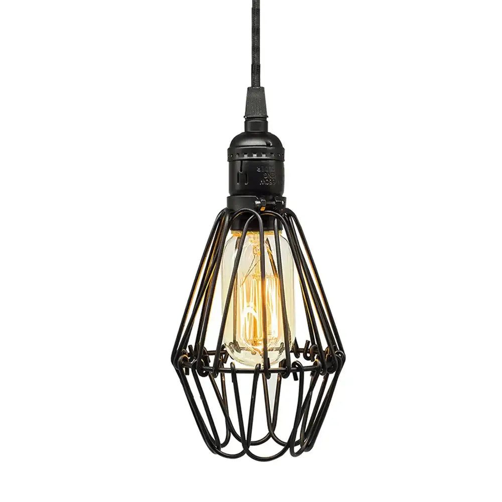 Geometric black metal chandelier kitchen wireframe pendant light