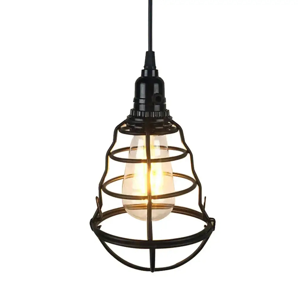 Geometric black metal chandelier kitchen wireframe pendant light