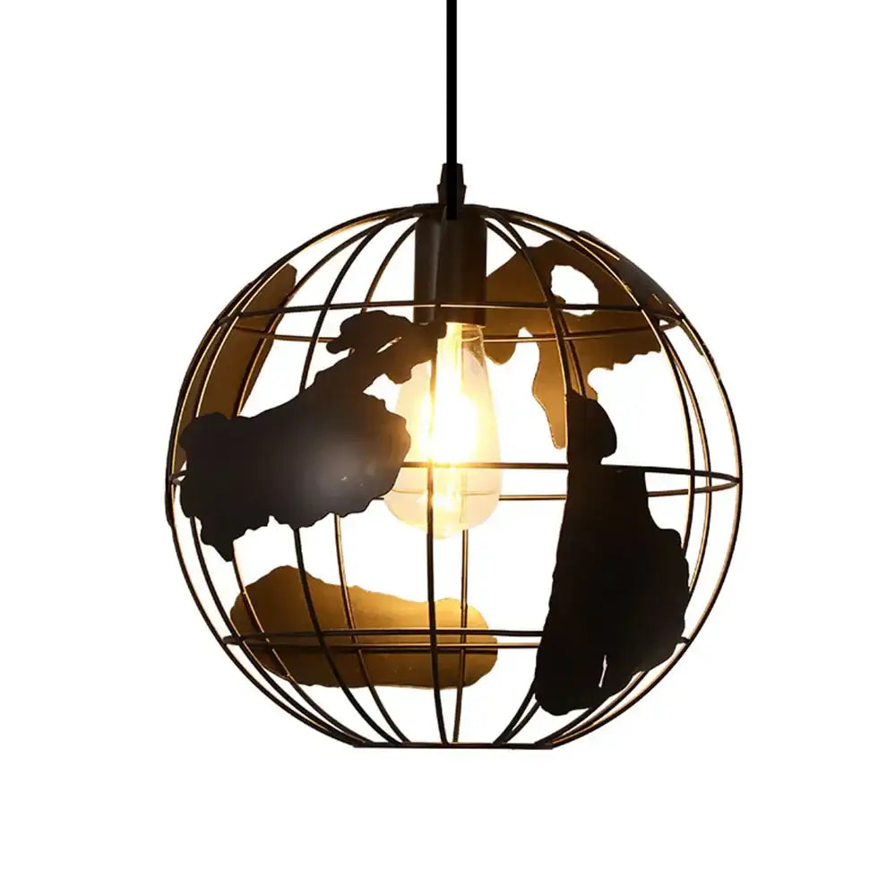 Geometric black metal chandelier kitchen wireframe pendant light