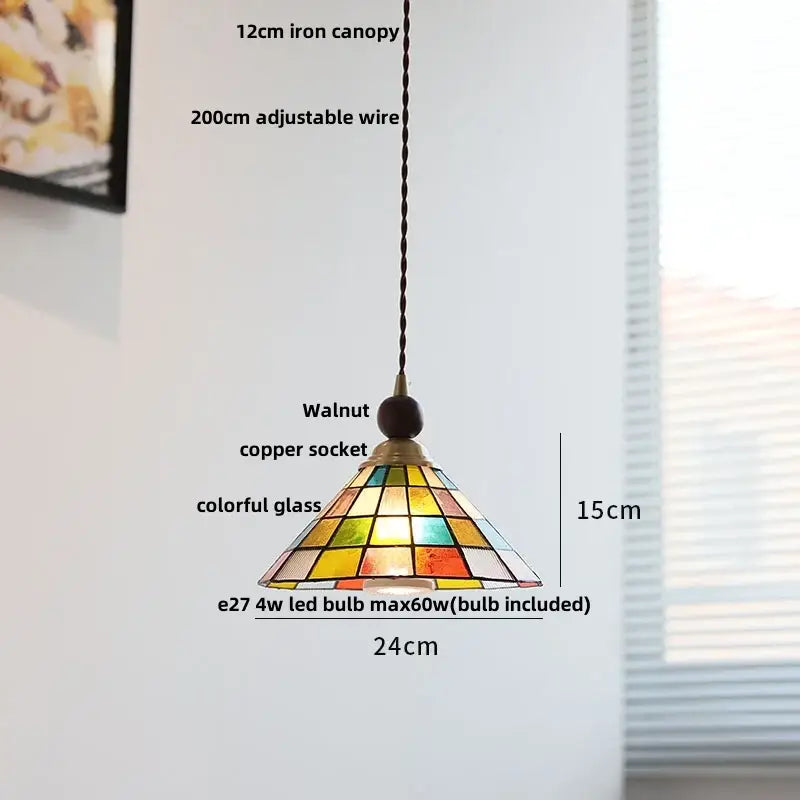 Geometric brass and clear glass led pendant light dining room