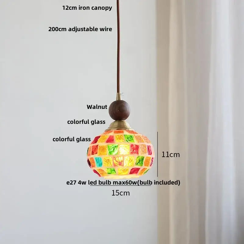 Geometric brass and clear glass led pendant light dining room