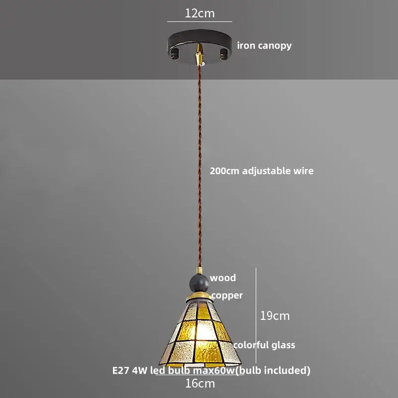 Geometric brass and clear glass led pendant light dining room