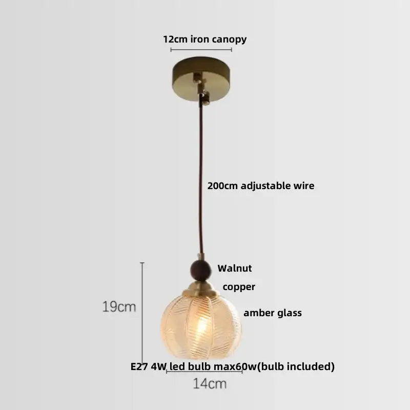 Geometric brass and clear glass led pendant light dining room