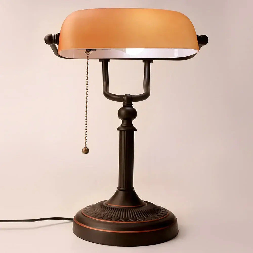 DecorBites™ Glass Banker Lamp Cover - Elegant Lampshade in Green/Blue/Amber/White