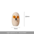 Glossy white cartoon owl glass sculpture living room home decor