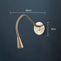 Gold brass led gooseneck wall sconce bedroom reading light