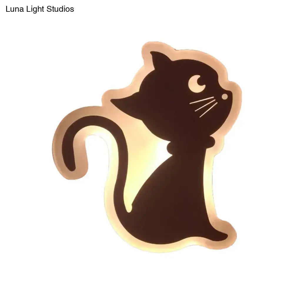 Gold & brown crescent led wall light – children’s bedroom sconce