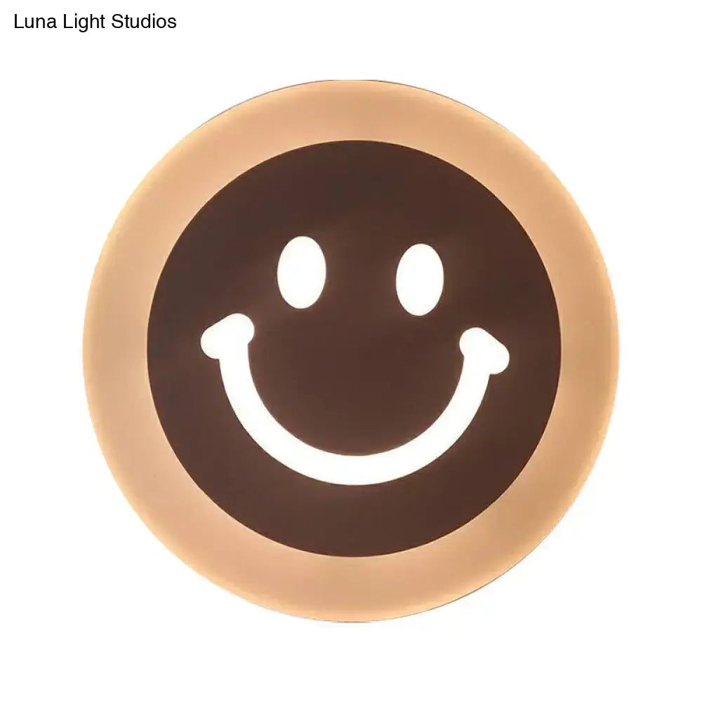 Gold & brown crescent led wall light – children’s bedroom sconce