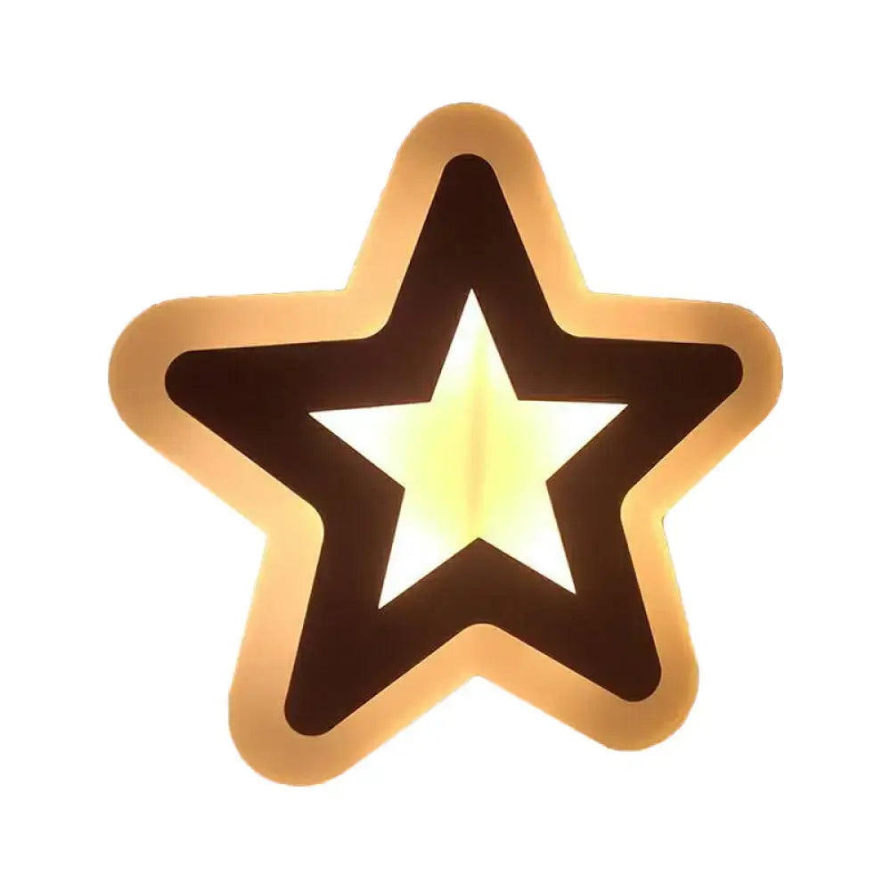 Gold & brown crescent led wall light – children’s bedroom sconce