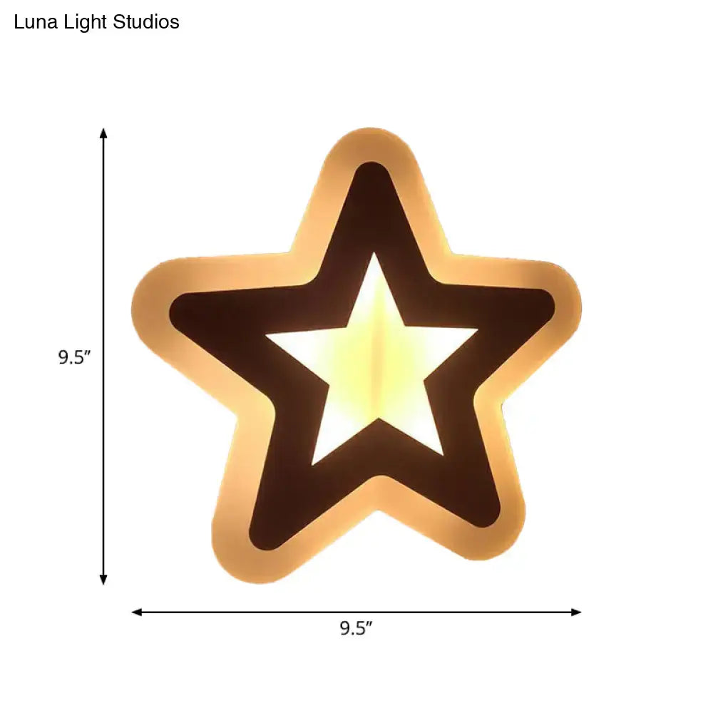 Gold & brown crescent led wall light – children’s bedroom sconce