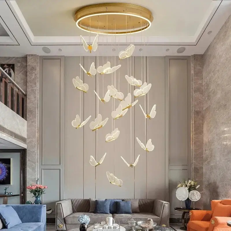 Gold butterfly chandelier living room pendant light