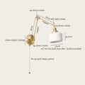 DecorBites™ Ceramic LED Wall Lamp with Pull Chain Switch for Stair, Bathroom, Living Room