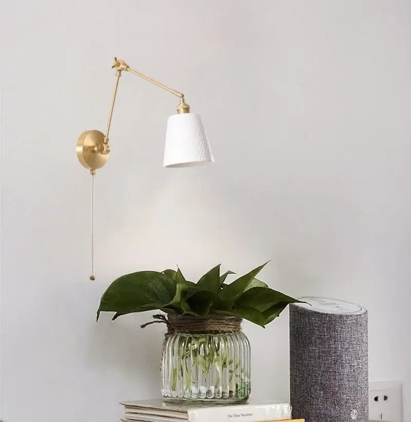 DecorBites™ Ceramic LED Wall Lamp with Pull Chain Switch for Stair, Bathroom, Living Room