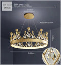 Gold crown crystal chandelier pendant light for bedroom