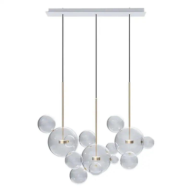 Gold glass bubble led chandelier dining room lighting
