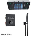 Gold led rainfall waterfall head and bathtub mixer tap bathroom system