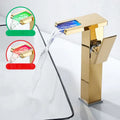 DecorBites™ LED Waterfall Basin Faucet Brass Temperature Colors Change Mixer Tap