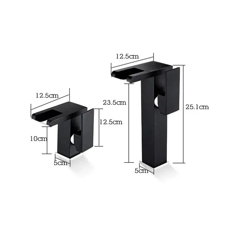 DecorBites™ LED Waterfall Basin Faucet Brass Temperature Colors Change Mixer Tap