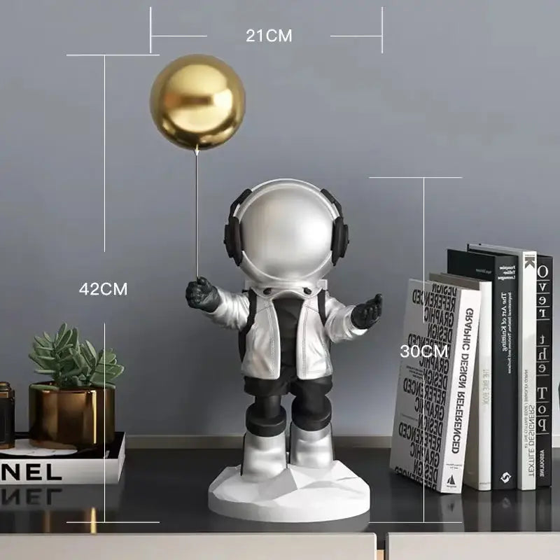 DecorBites™ Balloon Astronaut Resin Home Decor Crafts Figurines Statue Sculpture Bookcase Decor