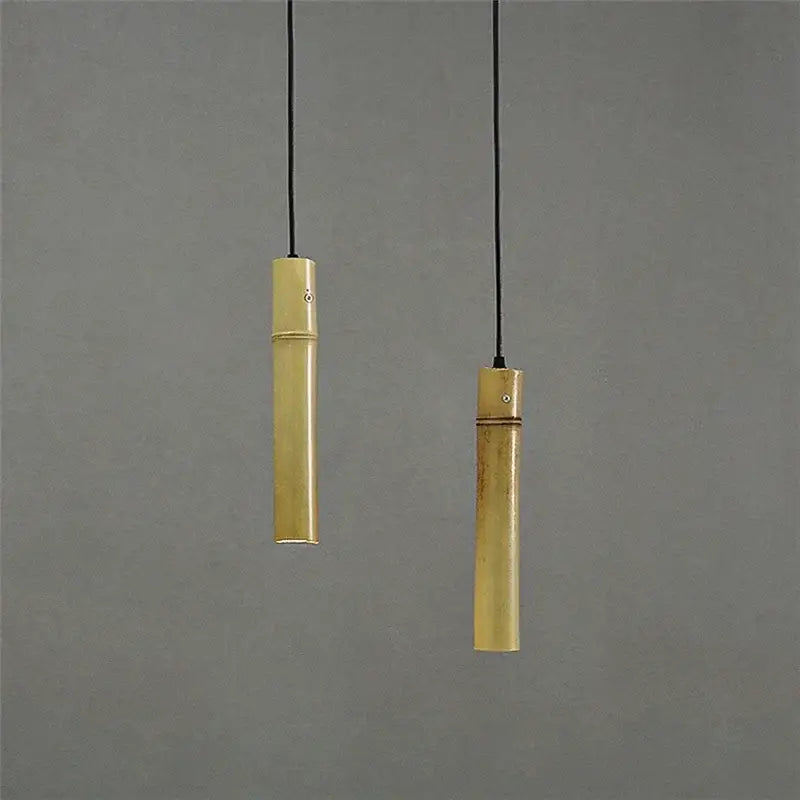 DecorBites™ Bamboo Tube Pendant Lights for Tea Room Restaurant Kitchen Dining, Wire Adjustable