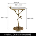 Golden brass bird tree side table living room decor
