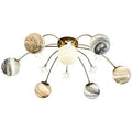 Golden glass ball planet chandelier for kids room and living room