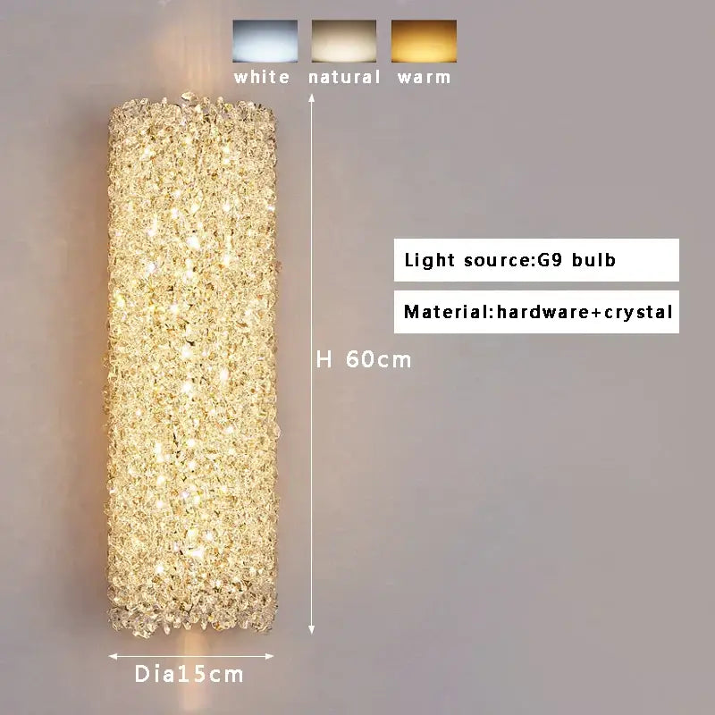 DecorBites™ Crystal Beads Wall Lamp LED Light Fixture for Home Decor & Living Room