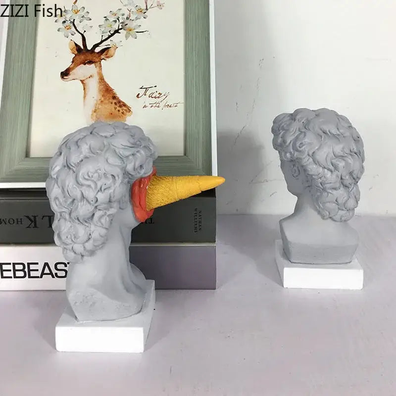 DecorBites™ Ice Cream David Statue Myth Character Resin Ornament Desk Sculpture Home Decor